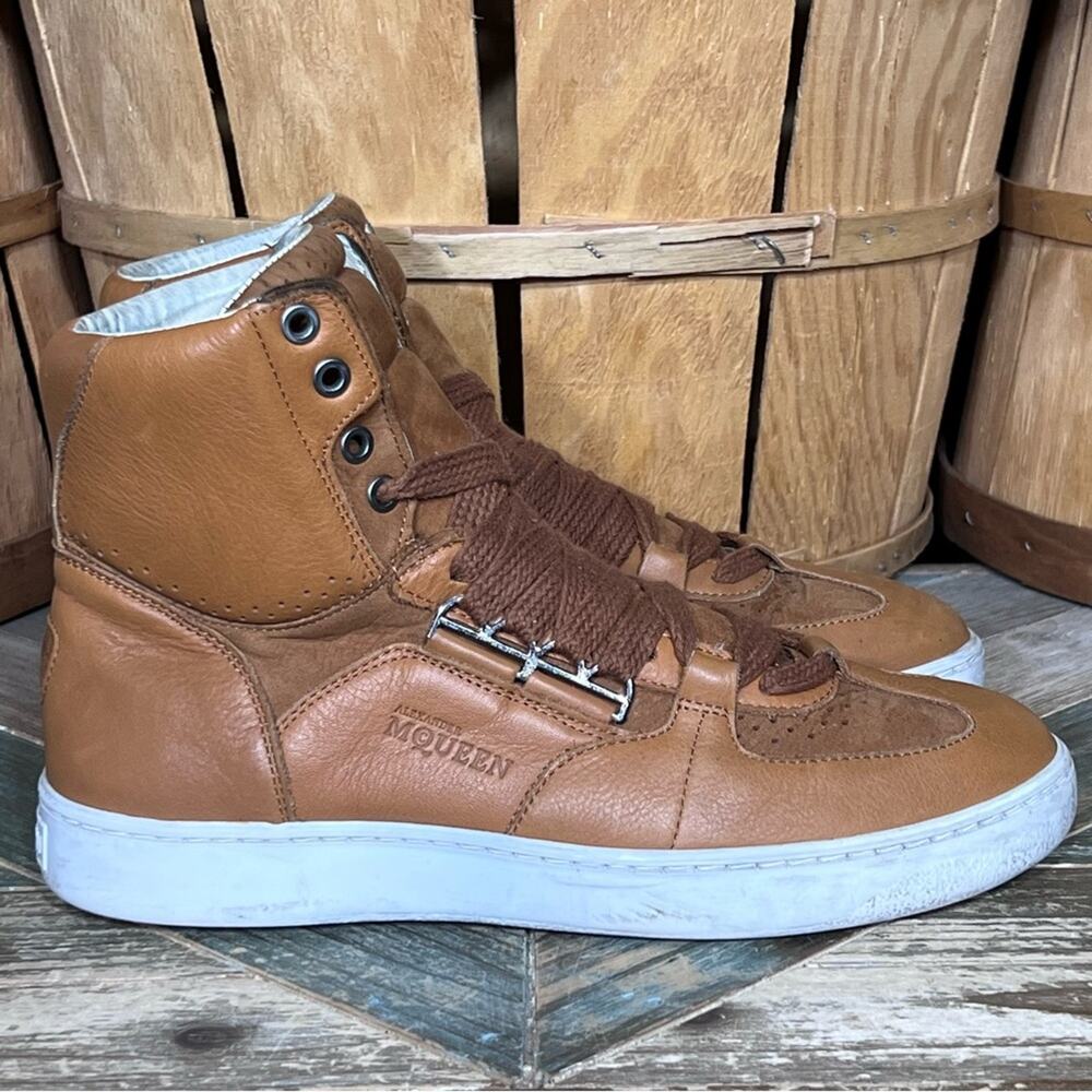 Puma X Alexander McQueen Joust Mid IV Tan Leather Made in Italy Sneakers Mens 9